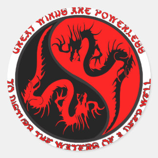 Dragon Yin Yang Runder Aufkleber