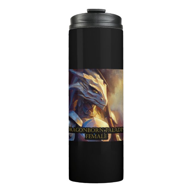 Dragonborn Paladin weiblich Thermosbecher (Vorderseite)