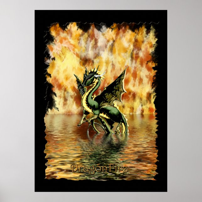 DRAGONFIRE the Dragon Art Poster (Devant)