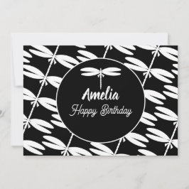 Dragonfis Geburtstagsparty Schwarz-weiß Coloring Feiertagskarte