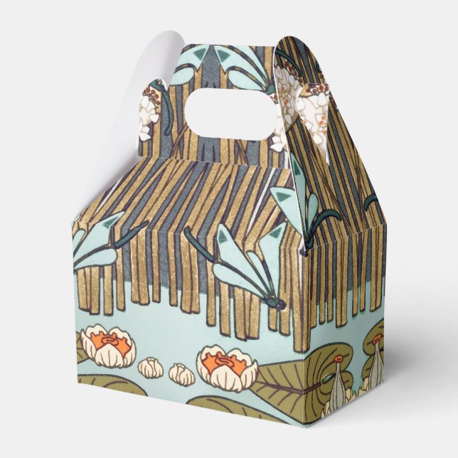 Dragonfis Water Lilies Marsh Art Nouveau Geschenkschachtel (Vorderseite)