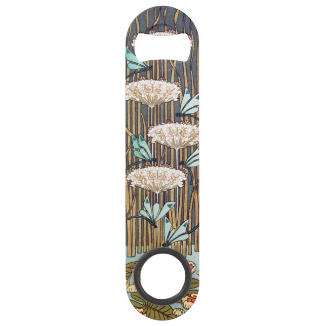 Dragonfis Water Lilies Marsh Art Nouveau Speed Flaschenöffner (Vorderseite)