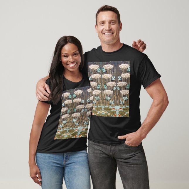 Dragonfis Water Lilies Marsh Art Nouveau T-Shirt (Unisex)