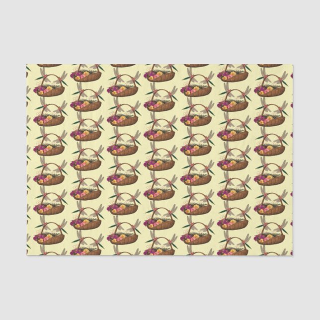 Dragonfische auf dem Korbmuster der Blume Seidenpapier (Vorderseite)