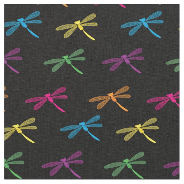Dragonfische farbenfrohe Drachenfliege Rainbow Bla Stoff (Nahaufnahme)