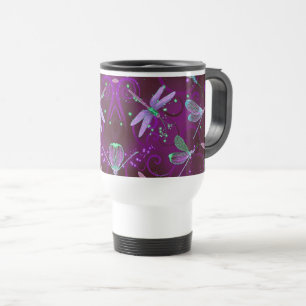 Dragonfliegen Lila Dreams Travel Mug Reisebecher