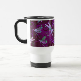 Dragonfliegen Lila Dreams Travel Mug Reisebecher