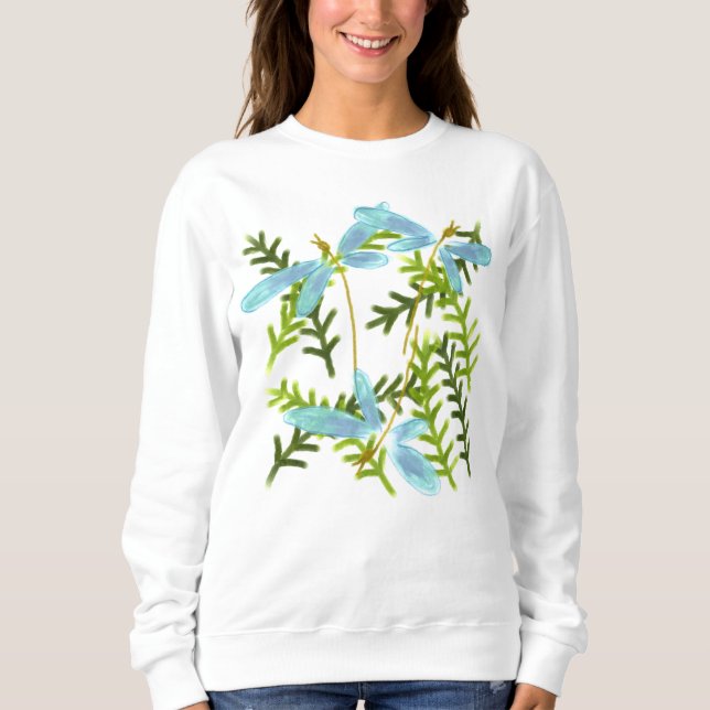 Dragonflies Abstrakte Kunst zu tragen Sweatshirt (Vorderseite)