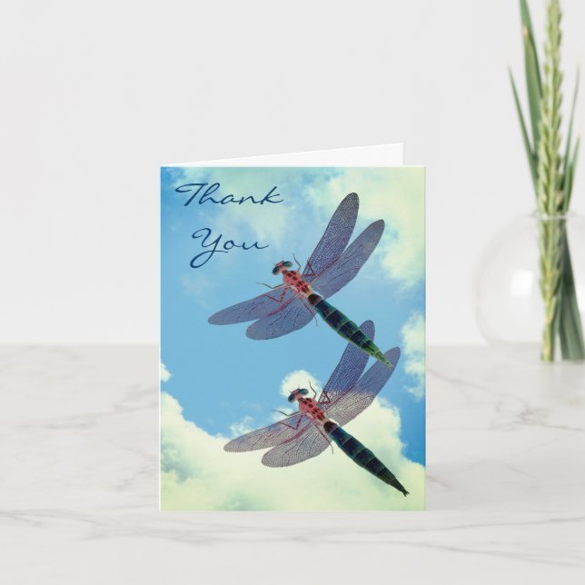 Dragonflies Blue Sky Nature Danke Karte (Vorderseite)