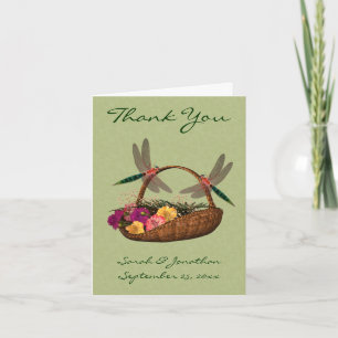 Dragonflies Blume Basket Wedding Dankeskarte
