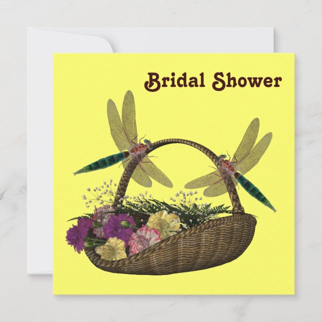 Dragonflies Blume Brautdusche Einladung (Vorderseite)