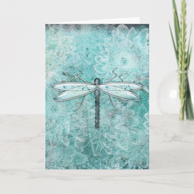 Dragonflies Damselflies Fleurs | Cartes de voeux (Devant)