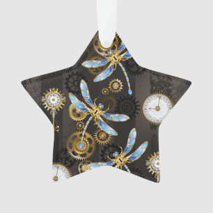 Dragonflies de Steampunk sur arrière - plan rayé