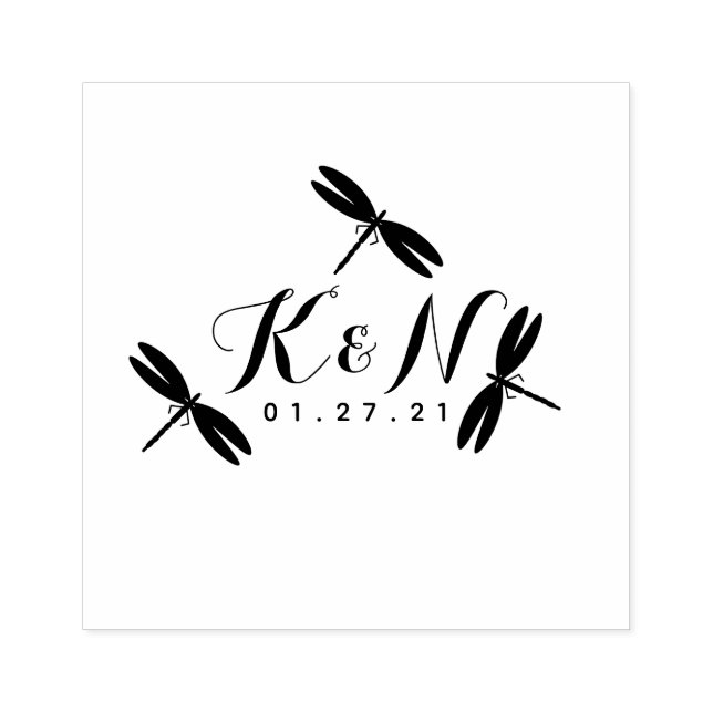 Dragonflies Erste Logo Hochzeitskautschuk-Briefmar Gummistempel (Prägung)