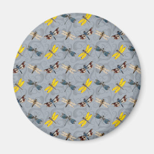Dragonflies Gray.jpg Magnet