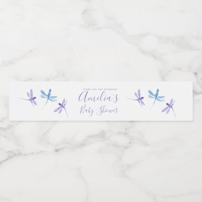 Dragonflies Handgemalte Babydusche (Einzelnes Label)