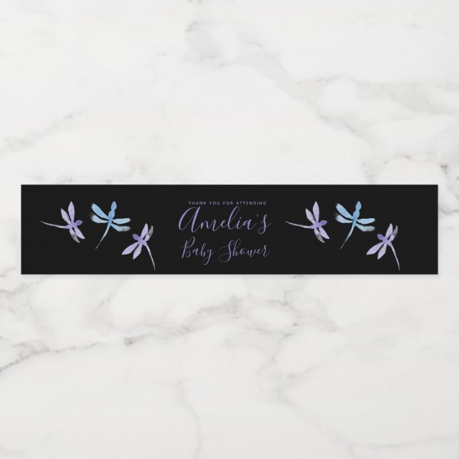 Dragonflies Handgemalte Babydusche (Einzelnes Label)