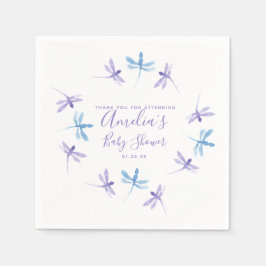 Dragonflies Handgemalte Babydusche Serviette