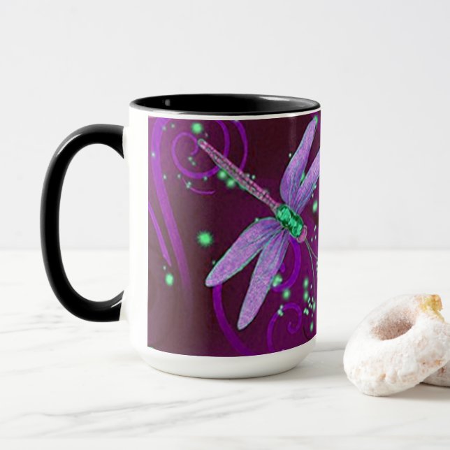 Dragonflies Lila Dreams 15oz Combo Tasse (Mit Donut)