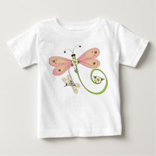 Dragonflies Pink Blue Green Insect Dress Baby T-shirt