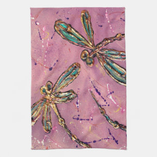 Dragonflies Pink Fizz Geschirrtuch