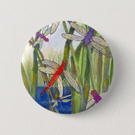 Dragonflies Summer Button