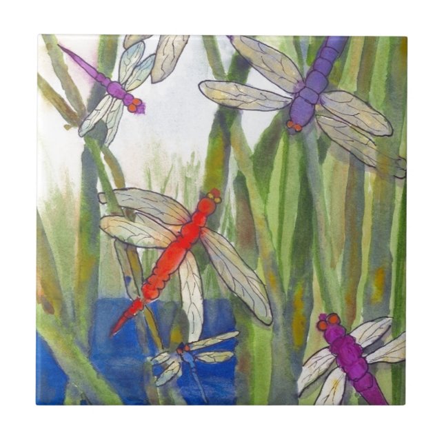 Dragonflies Summer Fliese (Vorderseite)