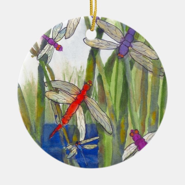 Dragonflies Summer Keramikornament (Vorne)