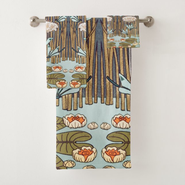 Dragonflies Water Lilies Marais Art Nouveau (En situation)