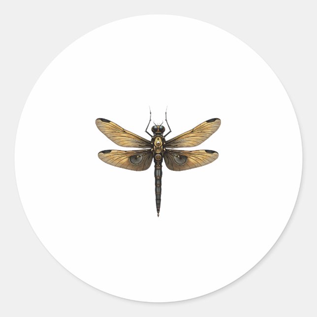 Dragonfly Animal Art Graphic Dragonfly (1) Runder Aufkleber (Vorderseite)