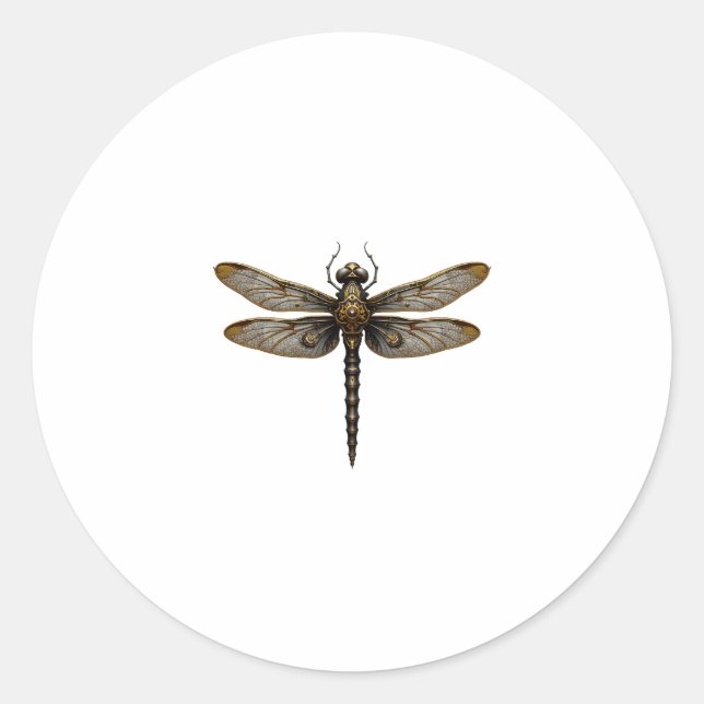 Dragonfly Animal Art Graphic Dragonfly (2) Runder Aufkleber (Vorderseite)
