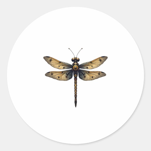 Dragonfly Animal Art Graphic Dragonfly (3) Runder Aufkleber (Vorderseite)