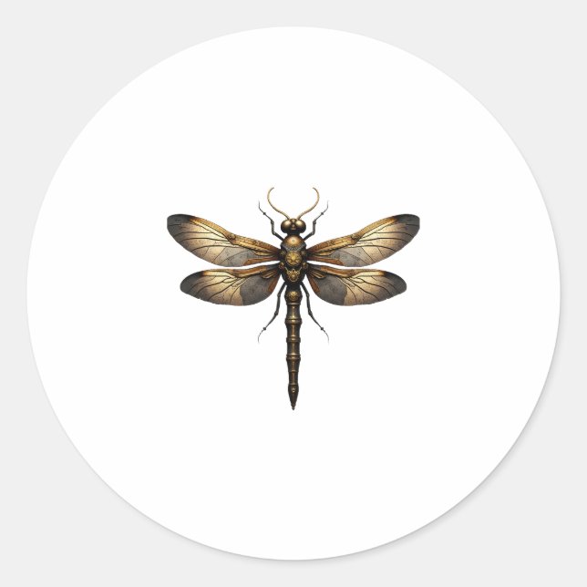 Dragonfly Animal Art Graphic Dragonfly (4) Runder Aufkleber (Vorderseite)