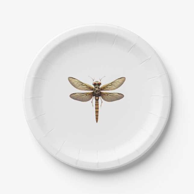 Dragonfly Animal Art Graphic Dragonfly Pappteller (Vorderseite)