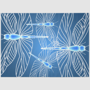 Dragonfly Aqua Dragonflies Decoupage Seidenpapier