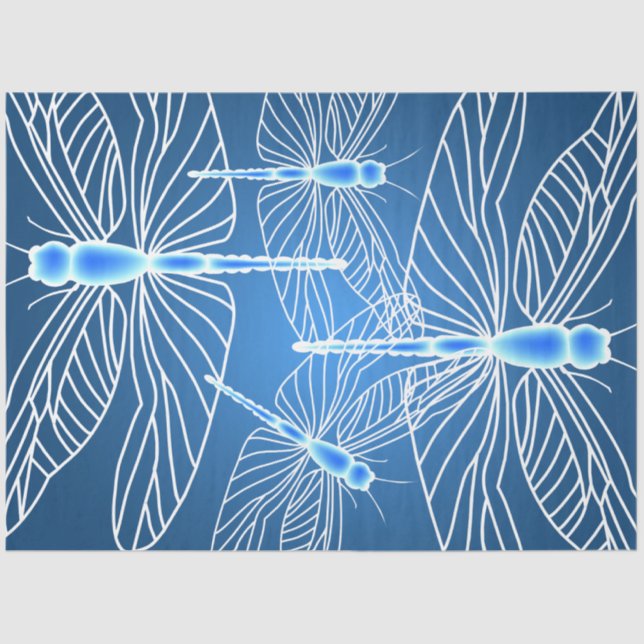 Dragonfly Aqua Dragonflies Decoupage Seidenpapier (Vorderseite)