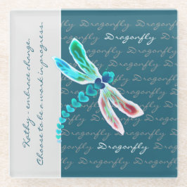 Dragonfly (Aquamarin) - Personalisierter Untersetz Glasuntersetzer