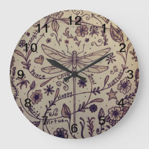 Dragonfly Art Große Wanduhr