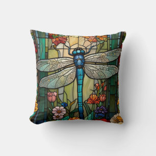 Dragonfly Art Malerei botanischer boho chic Wald Kissen