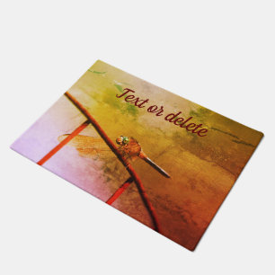 Dragonfly auf Drahtzaun Abstrakt Personalisiert Fußmatte