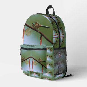Dragonfly auf Drahtzaun Personalisiert Bedruckter Rucksack