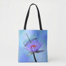 Dragonfly auf Water Lily All-over Print-Tasche Tasche