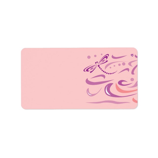 DRAGONFLY Baby Naming Étiquette de adresse (Devant)