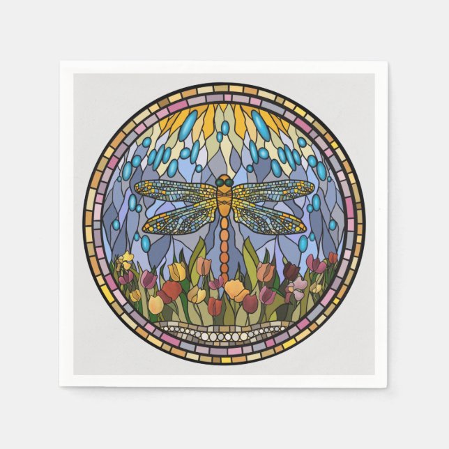 Dragonfly-beschichtetes Glas Serviette (Vorderseite)