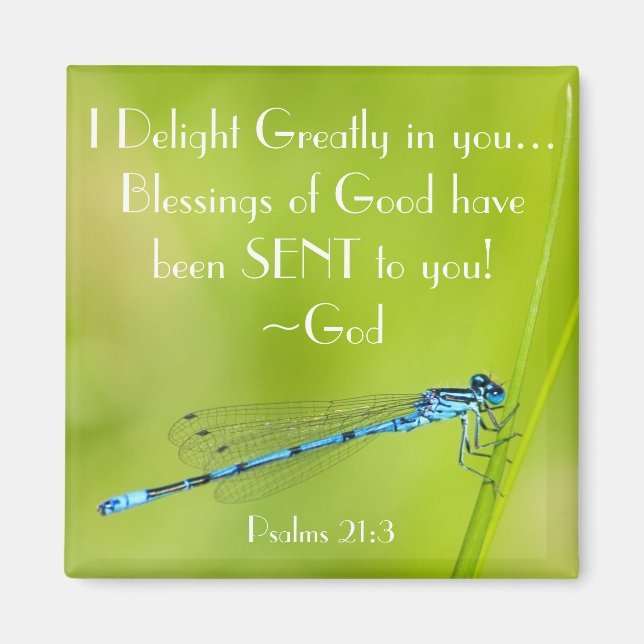 Dragonfly Bibel Vers Psalm 21:3 Magnet (Vorne)
