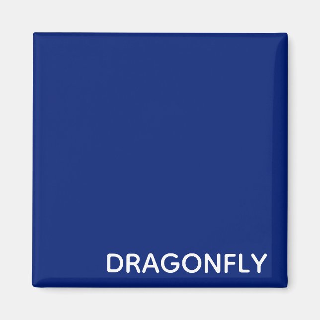 Dragonfly blue color name magnet (Vorne)