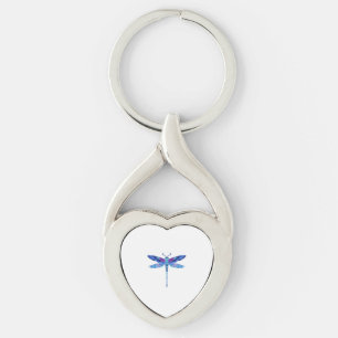 Dragonfly Blue Moon Peace Schild Sonnenblume Schlüsselanhänger