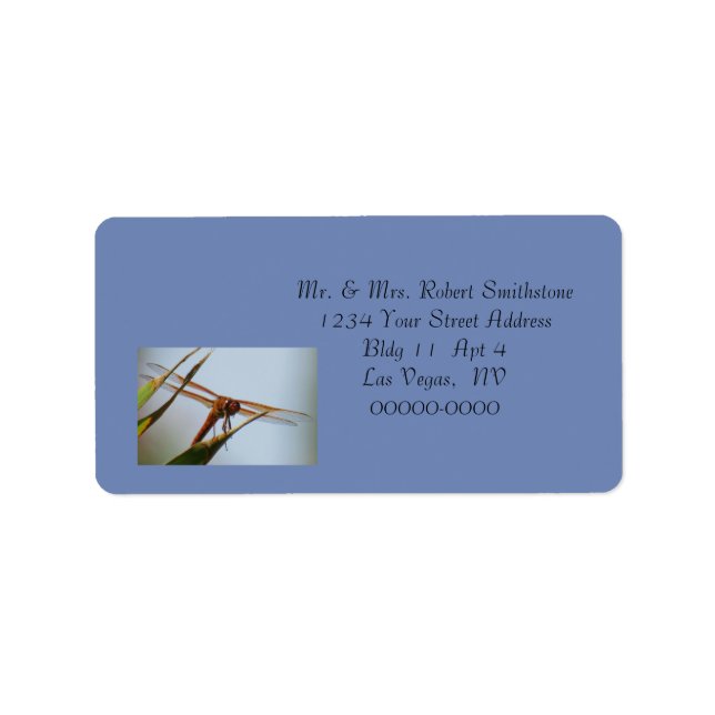 Dragonfly Blue Personalisiert Address Large Labels Adressaufkleber (Vorne)