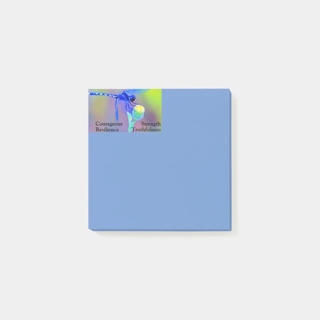 Dragonfly Blues Spirit Tracks 3x3 Post-it Klebezettel (Vorderseite)