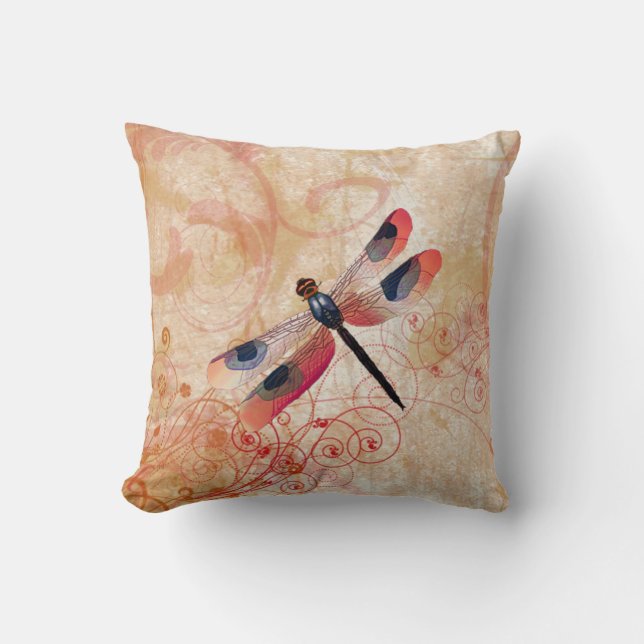 Dragonfly-Blüh-Kissen Kissen (Vorderseite)